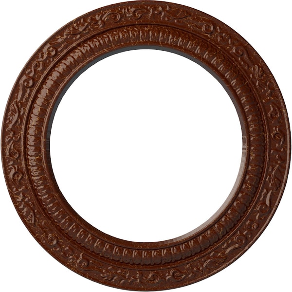 Ekena Millwork Andrea Ceiling Medallion (Fits Canopies up to 8"), 12"OD x 8"ID x 1/2"P, Burnished Mahogany Crackle CM12ADBMC - main